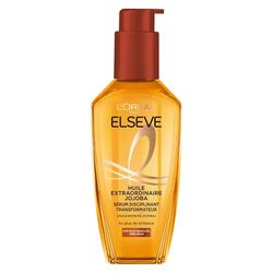 L'Oréal Paris - Sérum Disciplinant Transformateur - Soin Sans Rinçage - Nutrition Profonde - Enrichi en Huile de Jojoba - Pour Cheveux Bouclés Très Secs - Elseve Huile Extraordinaire -100 ml
