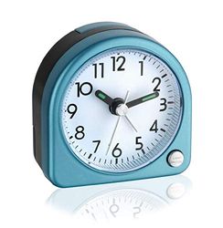 TFA Analógico 60.1020.06-Relógio despertador de quartzo, com alarme, cor azul metalizado, (L) 61 x (B) 33 x (H) 61 mm