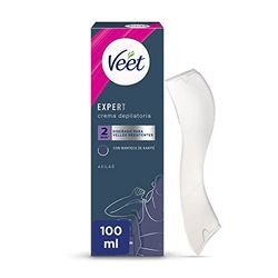 Veet Expert Crema Depilatoria Donna per Ascelle con applicatore Roll-On con Mateca di Karité, 100 ml