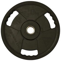 Hit Fitness Unisex vuxen gummi radial olympisk viktskivor | 20 kg, svart, 45 cm diameter