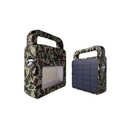 Altavoz Bluetooth solar con lámpara, 3.7V, 6AH, 3W, 400LM, IP44 - Ideal para exteriores y actividades al aire libre.