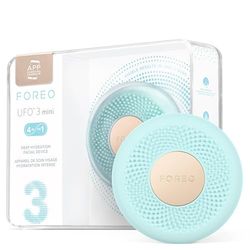 FOREO UFO 3 mini 4-in-1 Face Mask Skincare Device, Face Moisturiser, Anti-Aging, Full Spectrum LED & Red Light Therapy, Thermo Therapy, T-Sonic Facial Massage, App-connected, Arctic Blue