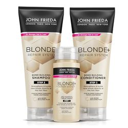 John Frieda Blonde+ Repair Sytem Bundle, Shampoo & Conditioner 250ml and Pre Treatment Shampoo 250ml