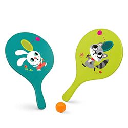 B. toys B Game - 2 kleurrijke 1 bal - Active Play voor kinderen, peuters, outdoor speelgoed & games - 3 jaar + - bounce & play paddleset, BX2285Z