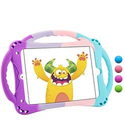 TopEsct Étui pour iPad Mini pour Enfants résistant aux Chocs avec poignée et Support pour iPad Mini, Mini 2, Mini 3, Mini 4 et Mini 5 (modèle 2019) (Violet et Turquoise)