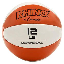Champion Sports Leer Medicijnbal (Oranje/Wit, 12-12 lbs)