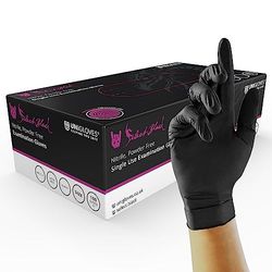 UNIGLOVES Select Guanti in Nitrile Neri - Guanti Monouso Senza Talco Per estetica, Piercing e Tatuatori - confezione da 100 Guanti, Nero, extra Large (GT0035)