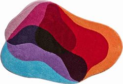 Grund Design badmat KARIM RASHID, Ultrazacht en absorberend, Antislip, 5 jaar garantie, KARIM 21, Badmat 90x130 cm, rood-blauw