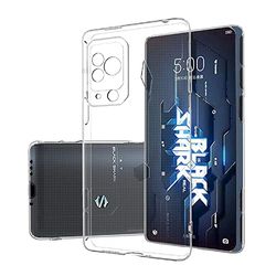 fnmisan Clear Silicone Cover per Xiaomi Black Shark 5 Pro 5G, Cover Posteriore Ultra Sottile Morbida Ammortizzazione Antigraffio Bumper Protettiva Flessibile TPU Case Cover, Trasparente