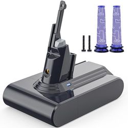 Morpilot Batterie pour Dyson V7 SV11 Motorhead Animal Pro Trigger+ Fluffy Matress Plus Aspirateur et 2 Filtres, 21.6V 4600mAh Li-ION