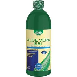 ESI - Aloe Vera Succo Colon Cleanse, Integratore Alimentare con FOS per la Flora Intestinale e Liquirizia, Senza Glutine e Vegan, Bottiglia 1000 ml