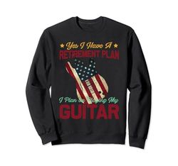 Suonare la chitarra Piano pensionamento American Flag Guitar Felpa