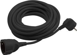 Meister Rallonge de Contact de Protection - Câble de 2 m - Noir - Câble en Plastique - IP20 - Intérieur - Couplage avec Protection de Contact - Rallonge Schuko - 7432220