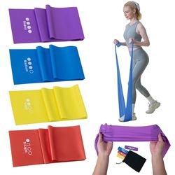 Good Nite Juego de 4 bandas de resistencia con 4 niveles de resistencia, con bolsa de transporte para fitness, entrenamiento de fuerza, pilates, yoga, entrenamiento para brazos, piernas y muchas otras
