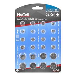 HyCell 1516-0003 - Set di batterie alcaline/al litio a bottone (ciascuno di 2 pezzi CR1620, CR2016, CR2025, CR2032, LR41, LR43, LR44, LR626, LR621, LR754, LR1120, LR1130), pacco da 24