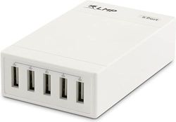 LMP 14282 smartcharger, USB-oplader voor iPhone, iPad enz. met 5 deuren, 5 V 8 A/40 W, max. 5 V 2,4 A/12 W voor USB-poort