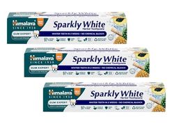 Himalaya Herbals Sparkly White Toothpaste for whitening teeth with advanced plague removal|Anti-inflammatory 12-Hour Germ Protection| 100% Vegetarian- 75ml (Pack of 3)