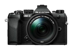 Fotocamera OM SYSTEM OM-5 Mark II Micro Quattro Terzi con obiettivo M.Zuiko Digital ED 14-150mm II, sensore Live MOS da 20 MP, stabilizzazione su 5 assi, IP53, scatto HighRes a mano libera da 50 MP