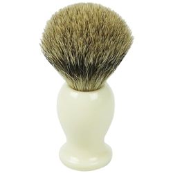 Fantasia – Pennello da barba schiena zupf – Peli Di Tasso, manico in plastica Crema, Anello – Diametro 21.5 mm