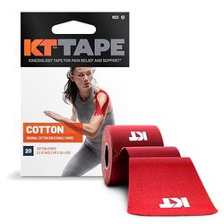 KT Tape Original 20 Strip Ruban de kinésiologie prédécoupé en Coton Unisexe, Rouge, Taille Unique