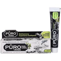 Forhans, Dentifricio Black4White, Dentifricio al Carbone Attivo in Gel, Azione Sbiancante Delicata, per Igiene Orale, Alito Fresco, con Silice Idrata e Fluoro, 5 Tubetti da 75 ml