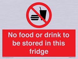 No food or drink to be stored in this fridge Sign - 200x150mm - A5L