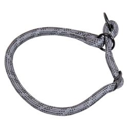 Jack and Vanilla - Collier Large pour Chien Luminous Dots - avec Points Lumineux, Haute Visibilité - pour Toute Taille de Chiens - Couleur Gris, Taille 12 mm x 35-40 cm