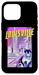 Louisville Gatto Retro Anime Paesaggio Urbano Kentucky USA Custodia per iPhone 16 Pro Max