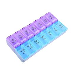 Heavy Duty 7 Day Pill Box Vitamin Medicine Tablet Dispenser Organiser Weekly Storage Case for PM AM (Pill Box Rectangle 7 Days Am/Pm)