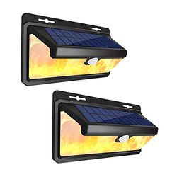 GRIFEMA DG1004-158, Luce Fiamma Solare Esterno 158 LED, Lampade da Muro con Sensore di Movimento, 2 Pezzi