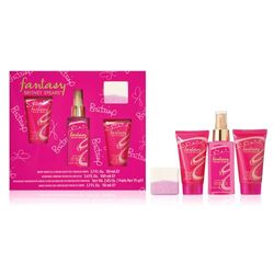 Britney Spears - Coffret pour le Bain Fantasy - Gel Moussant & Brume Cheveux & Crème Soufflée Corps & Bombe Effervescente - Senteur Florale