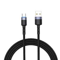 TELLUR Data Cable, USB to Type-C, LED, Nylon Braided, 1.2M, Black