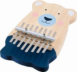 goki Kalimba 61872 - Kalimba con diseño de Oso para niños, Piano de Pulgar, Madera y Metal, 8 Tonos, Juguete Musical para Promover el Talento Musical, Oso, 19 cm x 12 cm, a Partir de 5 años