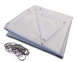 Tusker duidelijk versterkt PVC gordijn, vlamvertragend 1,83 M x 1,22 M (6 ft. x 4 ft.) met ogen Alle ronde en 51 mm Split ringen