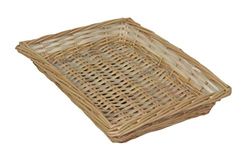 Red Hamper Rectangular Flat Split Willow Wicker Tray