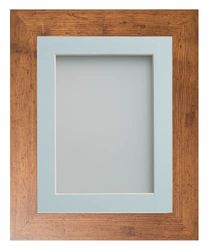 Frame Company Watson Rustic Picture Photo Frame fitted with Perspex, 6x4 inch with Light Blue Mount for image size 4x3 inch