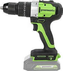 Greenworks Taladro/destornillador inalámbrico GD24DD60 (Li-Ion 24V 60 Nm torque 1700 rpm 1/2' diámetro del eje potente motor sin escobillas sin batería ni cargador)