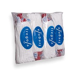 Fregola 4 mop Pack mop tessuto Spunlace bianco, 35 x 28 x 8 cm, 4 pezzi, HPT00017
