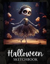 Halloween Sketchbook: Gorgeous dancing skeleton themed book for lovers of the spooky season