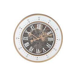 Home ESPRIT Wall Clock Brown Golden Glass Iron 59 x 8.5 x 59 cm