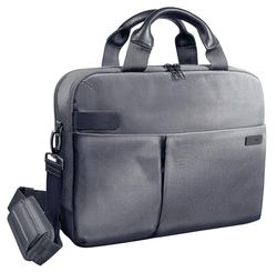 Leitz 60390084, Bolsa para ordenador portátil de 13,3" Smart Traveller, Poliéster/Piel, Plata