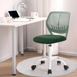 FurnitureR Molandi Chaise de Bureau pivotante à Hauteur réglable avec Petit Trou pour Chambre d'enfant ou Salle d'étude Vert foncé