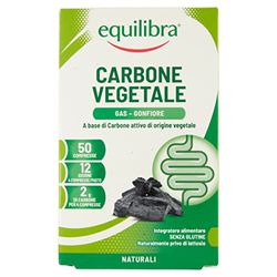 Equilibra Integratori Alimentari A Base Di Carbone Vegetale, Contribuisce Alla Riduzione Dell’Eccessiva Flatulenza Postprandiale, Compresse, 50 Unità, Confezione da 1