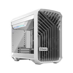 Fractal Design Torrent Nano White - Clear tint tempered glass side panel - Open grille for maximum air intake - 180mm PWM fan included - Type C - mITX Airflow Mini Tower PC Gaming Case