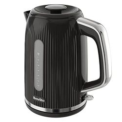 Breville Bold Black Electric Kettle | 1.7L | 3kW Fast Boil | Black & Silver Chrome [VKT221]