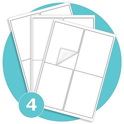 Triplast 10 x Multipurpose A4 Label Sheets - 4 Labels Per Sheet (99 x 139mm Each) - Easy Peel White Labels for Inkjet & Laser Printer - Address Labels, Shipping Labels, File Labels, DIY Stickers