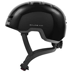 ABUS Casque pour enfants Skurb Kid - Casque de vélo robuste au look skater avec de la place pour une tresse et de nombreux designs - pour filles et garçons - Noir Brillant, taille S