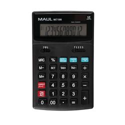 Maul Calcolatrice commerciale MCT 500 | Calcolatrice con funzioni commerciali e display a 12 cifre | ampio display angolato | incl. calcolo delle imposte | Solare/batteria | Nero