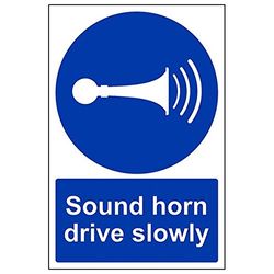 VSafety "Sound Your Horn Drive Slowly" teken, portret, pak van 3)