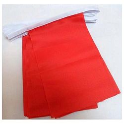 GHIRLANDA 12 metri 20 BANDIERE MONOCOLORE ROSSO 45x30cm - BANDIERA ROSSA 30 x 45 cm - FESTONE BANDIERINE - AZ FLAG